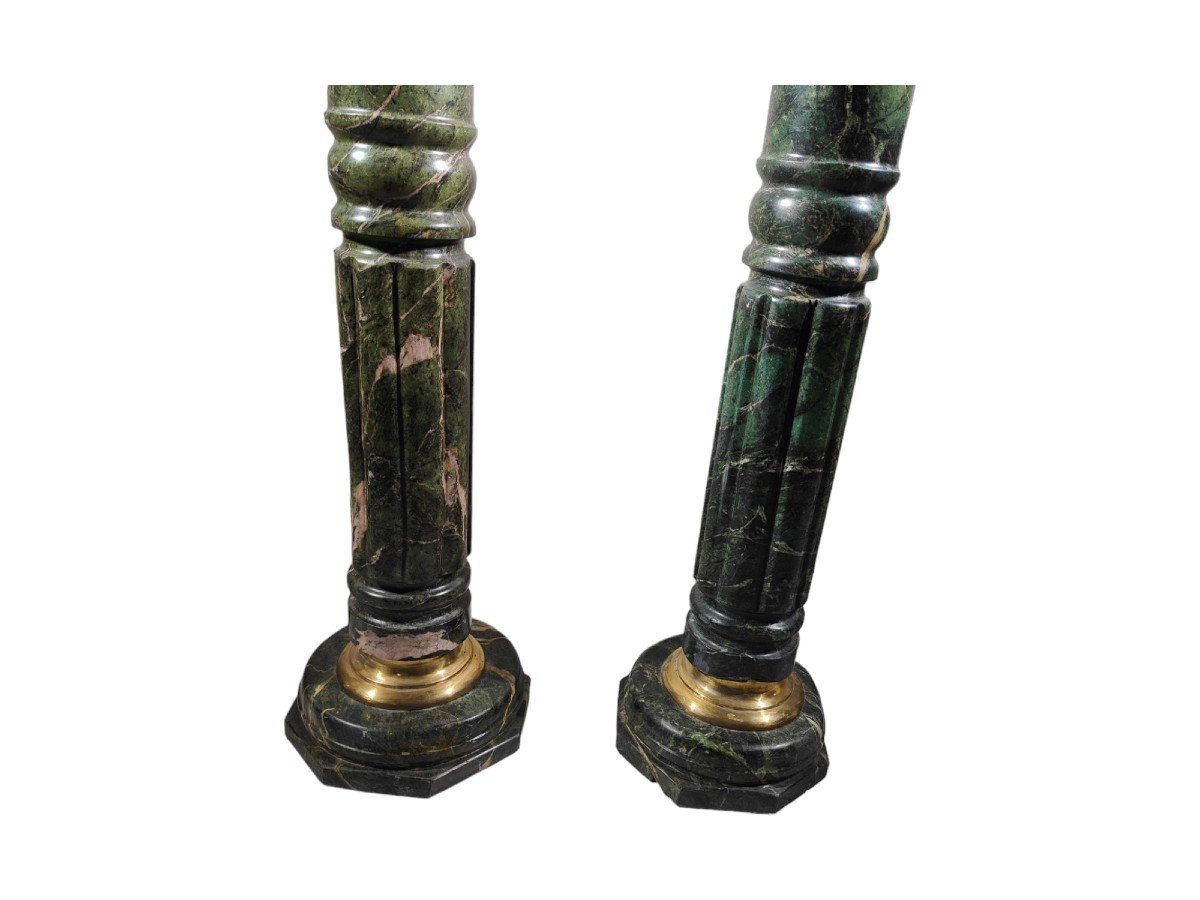 Pair Of Columns, Marble Pedestals From The 1950s-photo-4