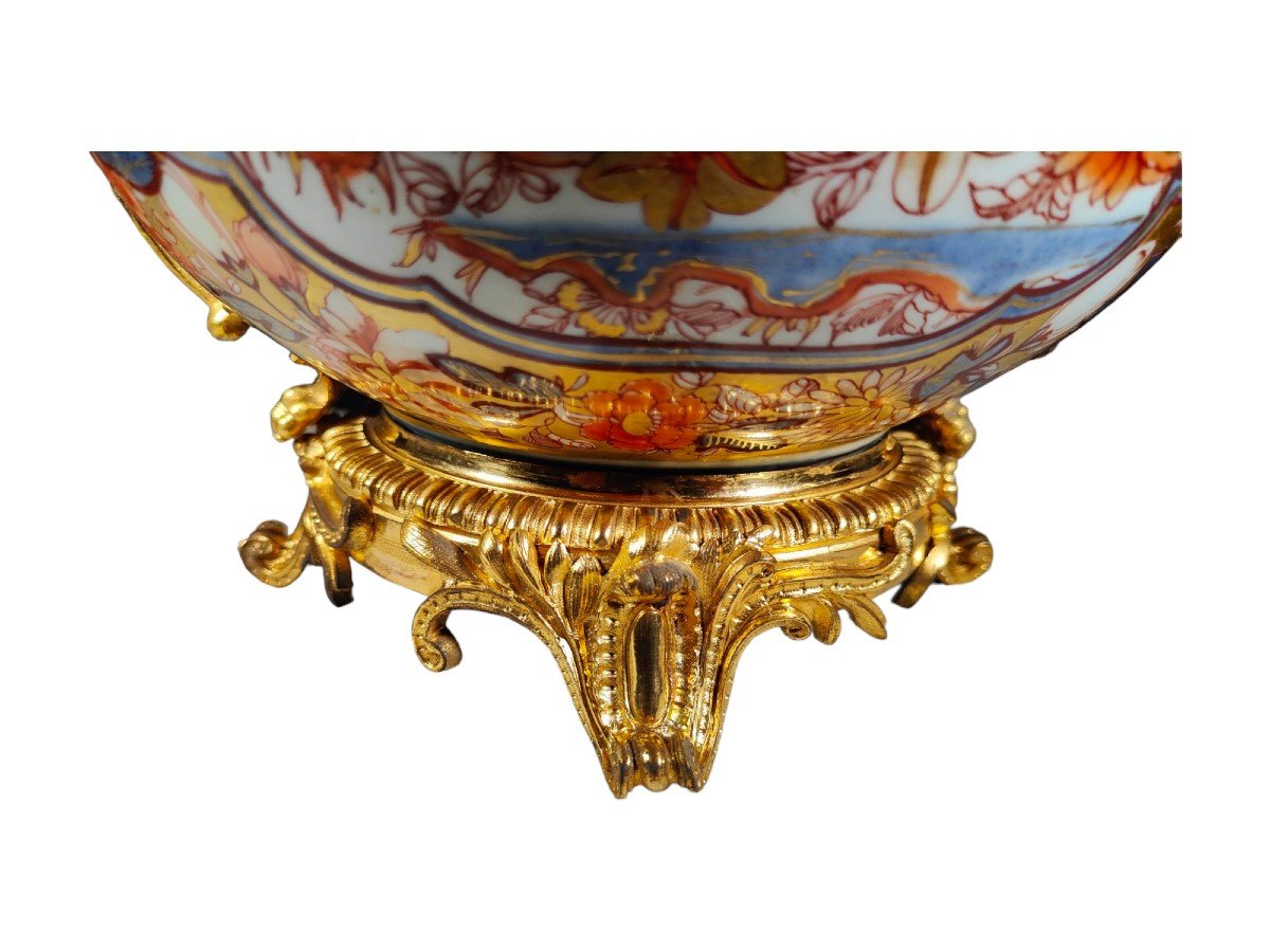 Soupière Chinoise Du XVIIIe Siècle : élégance Imari Avec Montures En Bronze Français Du XIXe-photo-4