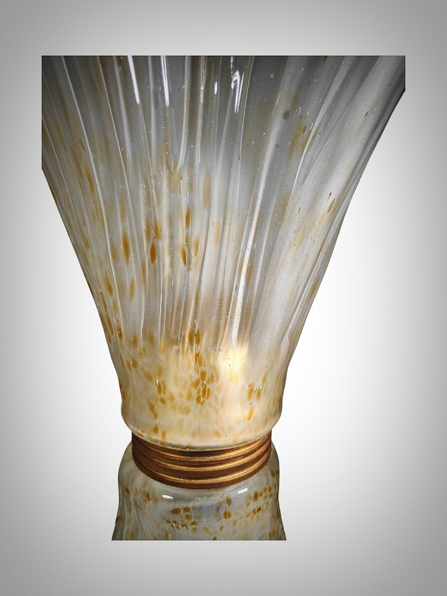 Elegant Pair Of Murano Glass Table Lamps - 1970s-photo-5