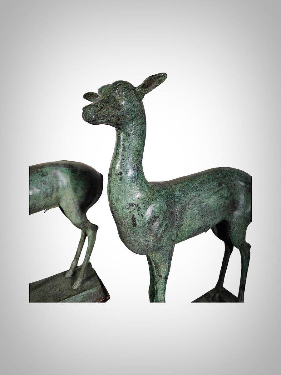 Small Pair Of Pompeian Deer From Herculaneum-photo-3