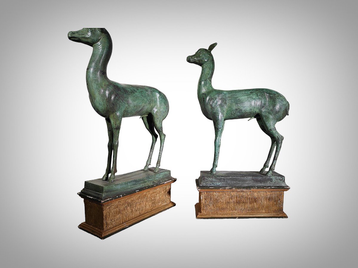 Small Pair Of Pompeian Deer From Herculaneum-photo-8