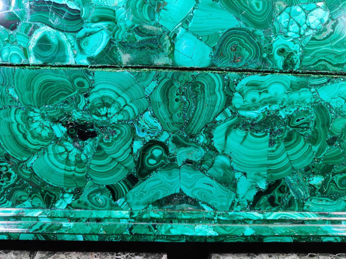 Grande Boîte En Malachite Du XXe Siècle  70 X 40 X 33 Cm -photo-1