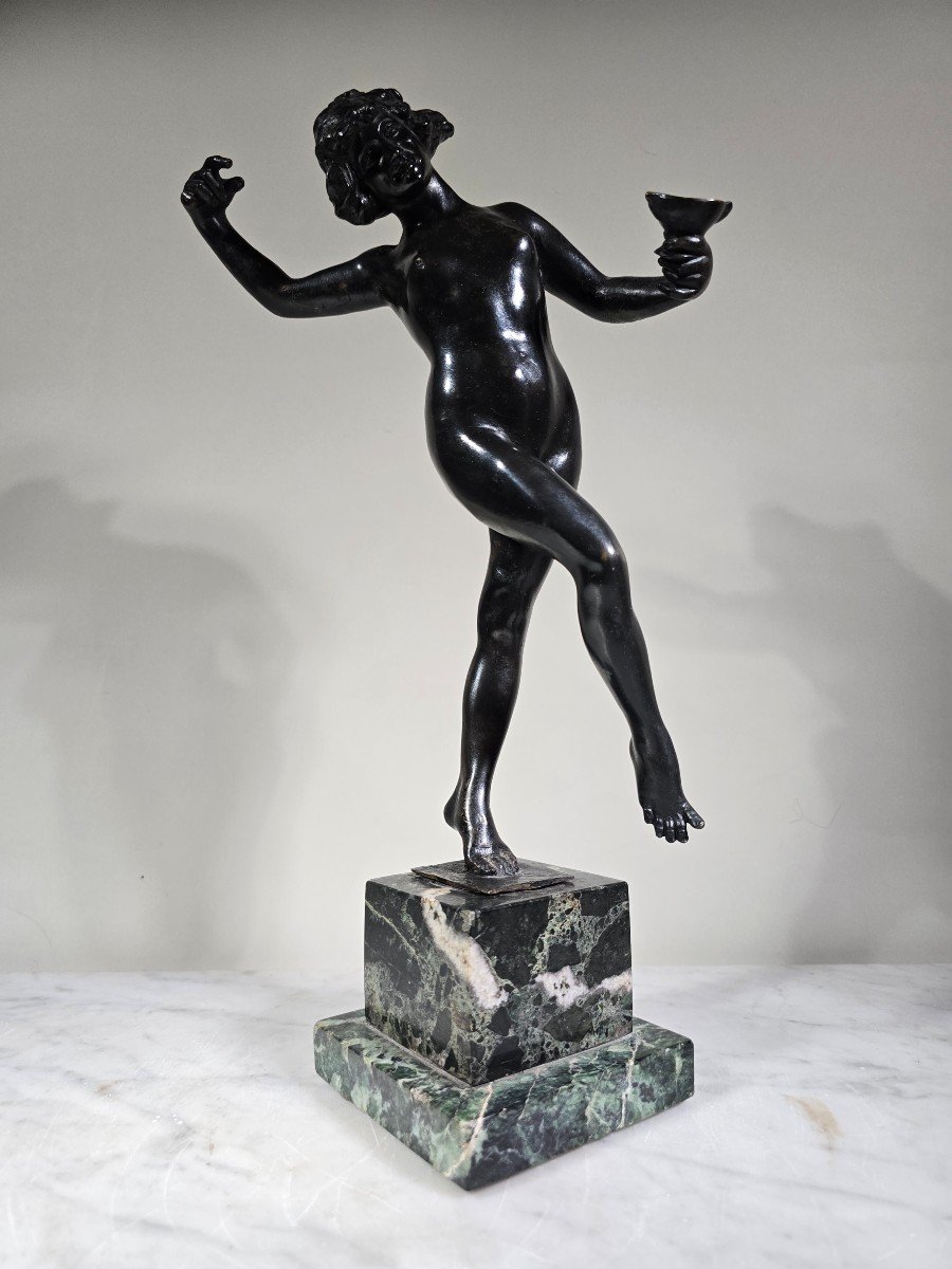 Classic Bronze Sculpture By Luigi De Luca - Young Girl From Ancient Greece-photo-3