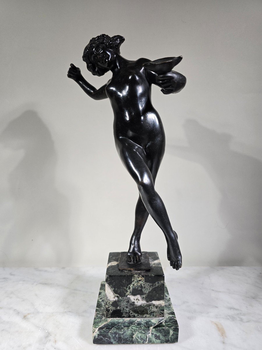 Classic Bronze Sculpture By Luigi De Luca - Young Girl From Ancient Greece-photo-4
