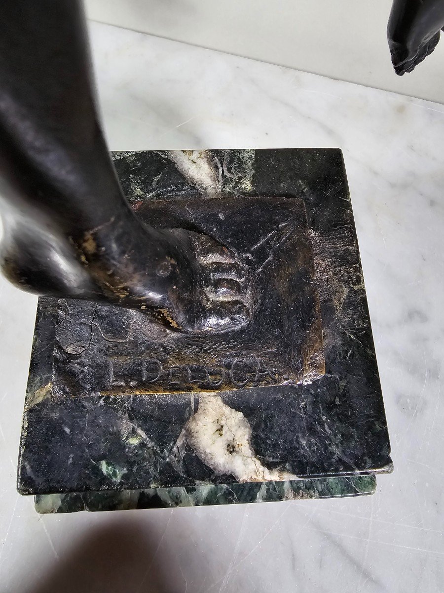 Classic Bronze Sculpture By Luigi De Luca - Young Girl From Ancient Greece-photo-3