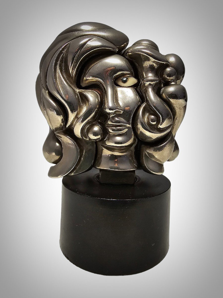 Miguel Berrocal Mini-sculpture Puzzle "portrait Of Michelle", 1960s-photo-1