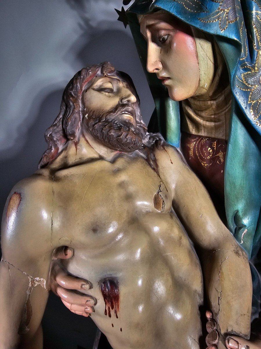 Importante Sculpture Du XIXe Siècle : La Pieta-photo-1