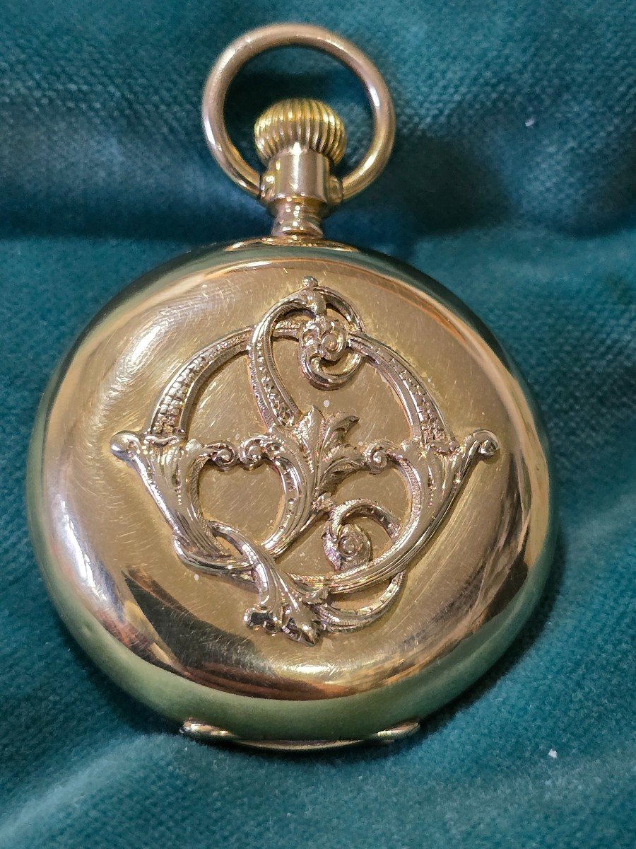  Pocket Watch In 18 Carat Gold, Dating From Around 1900-photo-3