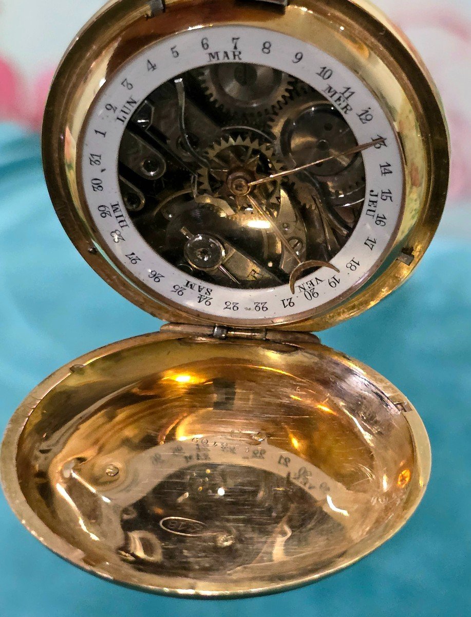  Pocket Watch In 18 Carat Gold, Dating From Around 1900-photo-5
