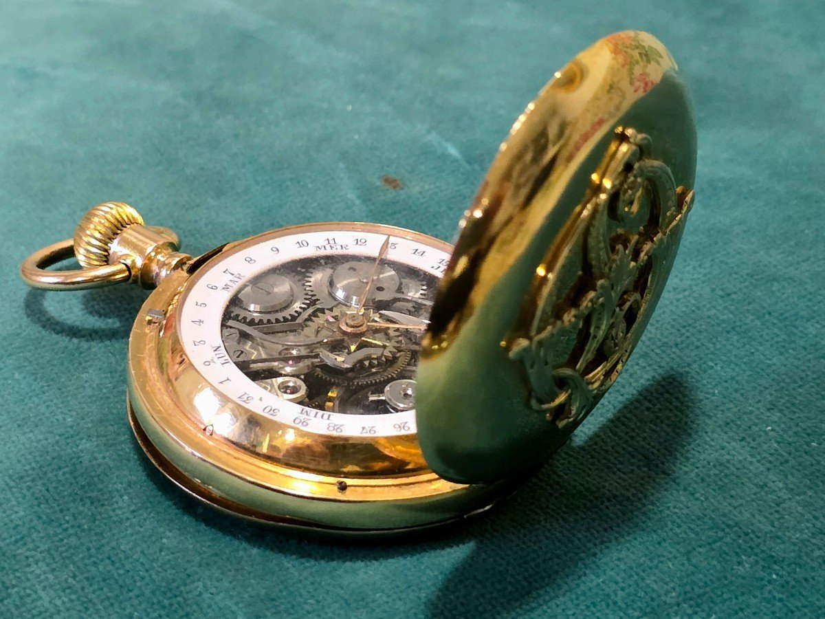  Pocket Watch In 18 Carat Gold, Dating From Around 1900-photo-8