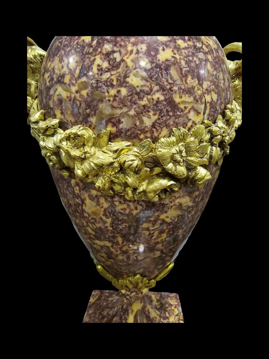  Grand Vase En Marbre Et Bronze Du XIXe Siècle-photo-2