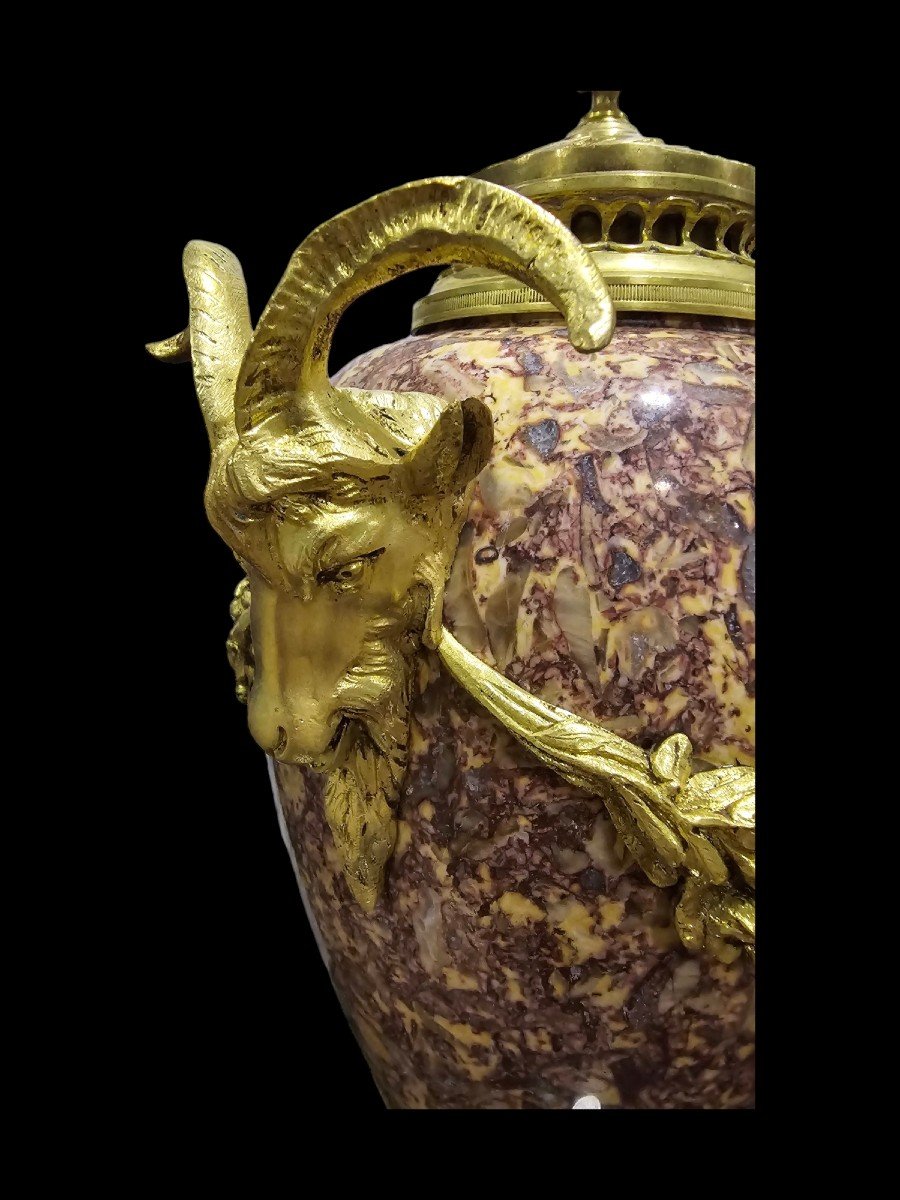  Grand Vase En Marbre Et Bronze Du XIXe Siècle-photo-5