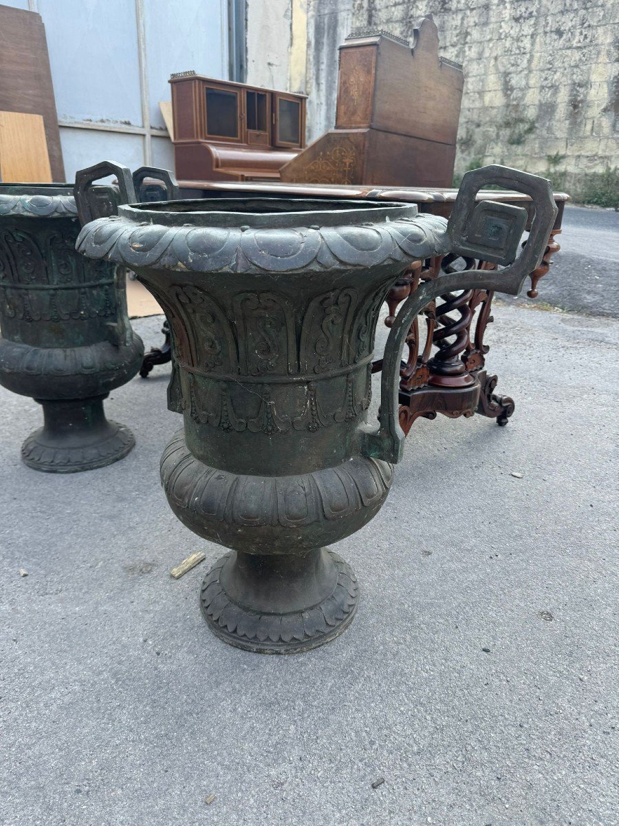 Grande Paire De Vases En Bronze 80 Cm-photo-3