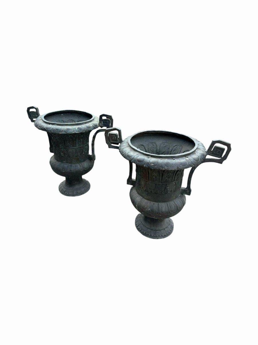 Grande Paire De Vases En Bronze 80 Cm-photo-5