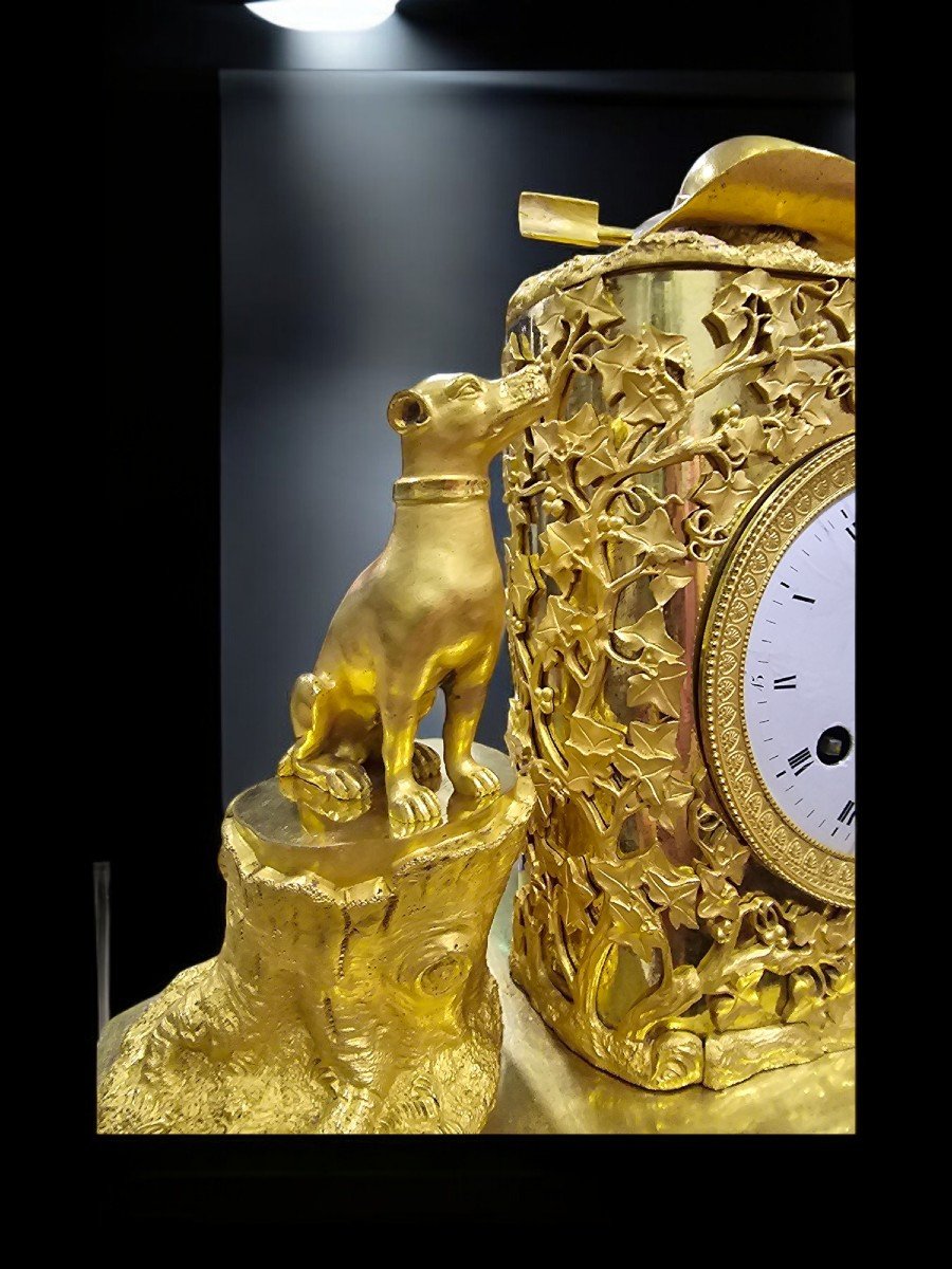 Empire Gilt Bronze Table Clock - Masterpiece Of The Period-photo-3