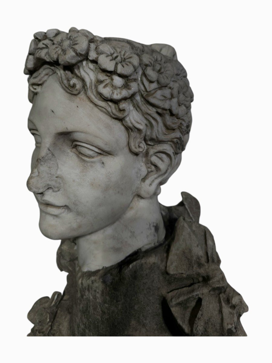Large 19th Century Marble Statue - 120 Cm-photo-4