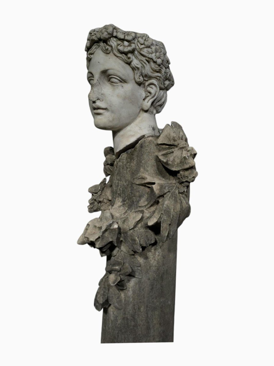 Large 19th Century Marble Statue - 120 Cm-photo-7