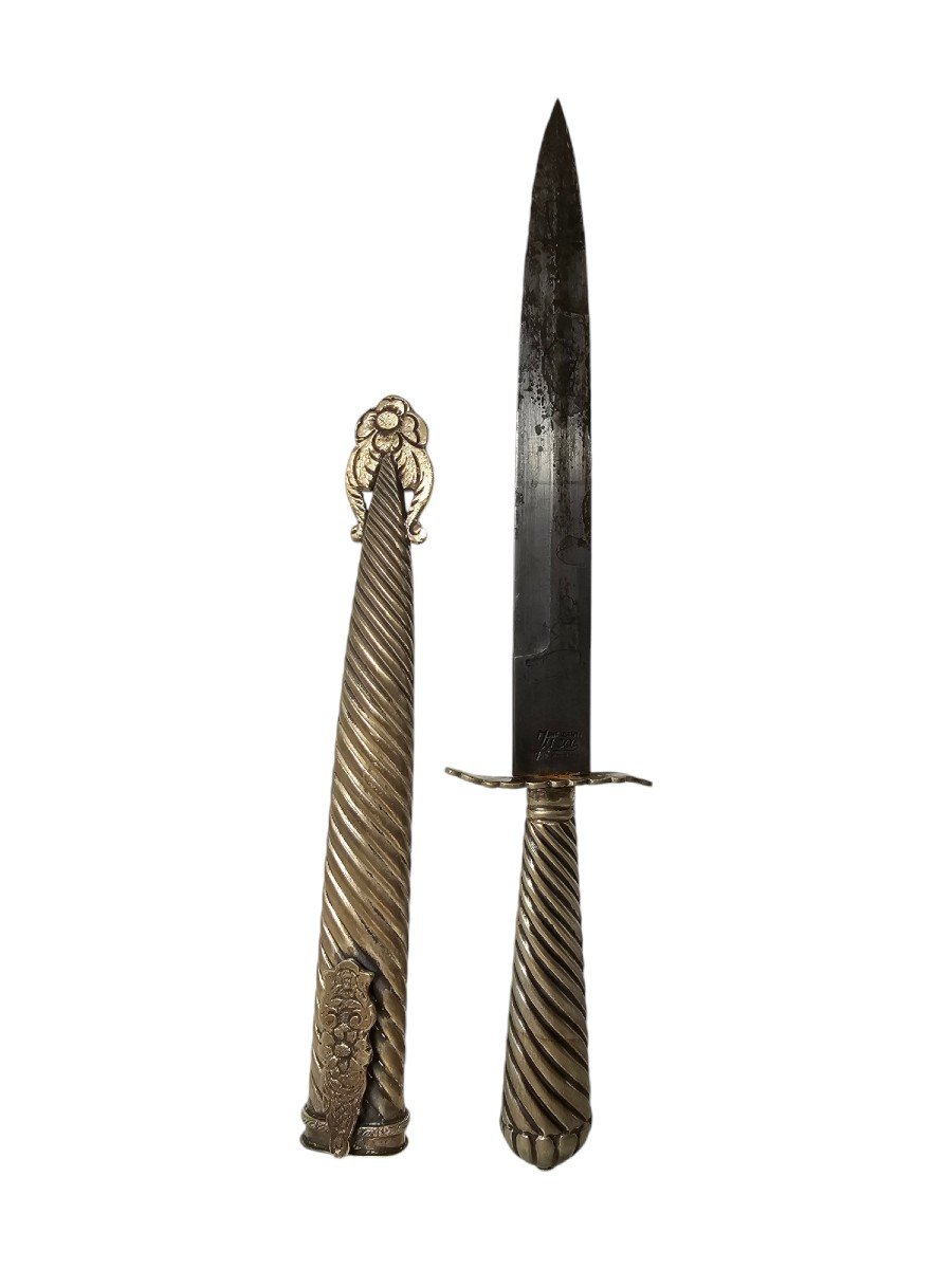 Vintage Argentinian Knife – 20cm Blade, Silver Metal-photo-3