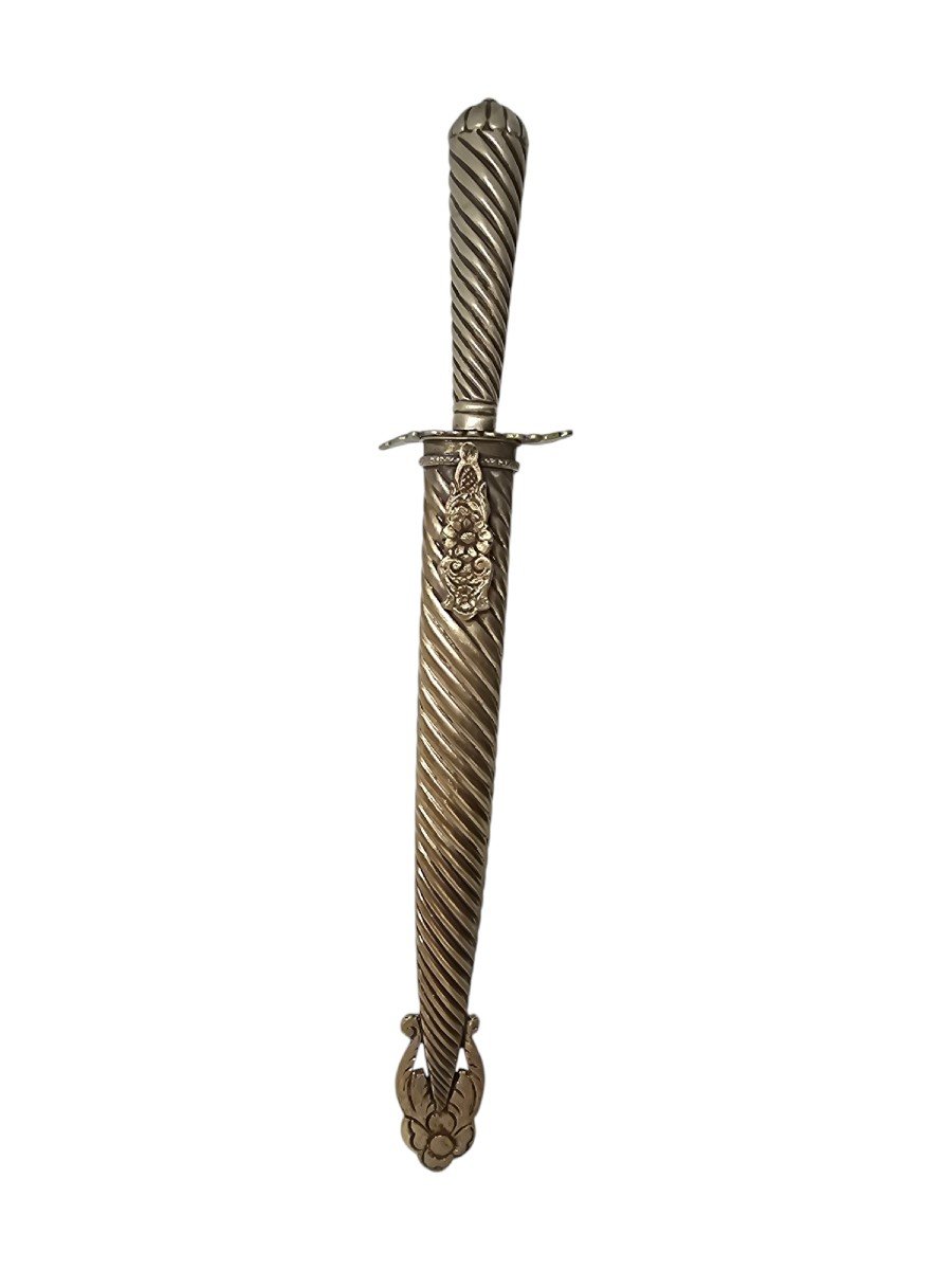 Vintage Argentinian Knife – 20cm Blade, Silver Metal-photo-6