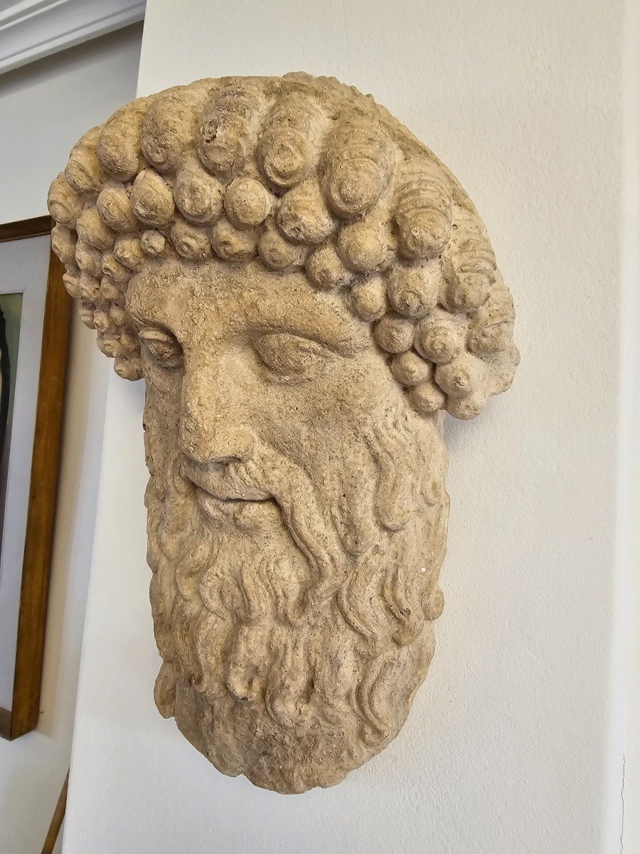Ancient Greek Terracotta God Face – Excellent Condition-photo-5