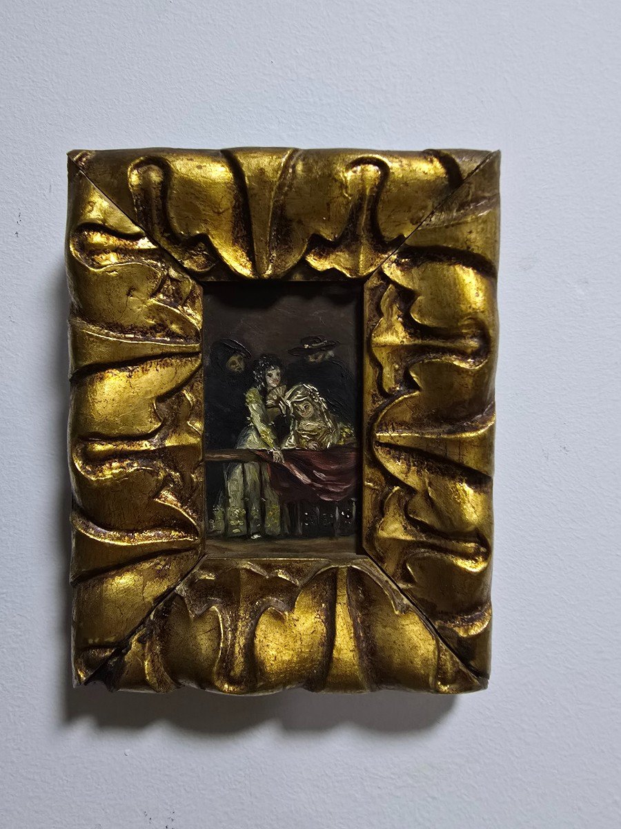 Small Oil Painting On Copper, Circa 1800-photo-3