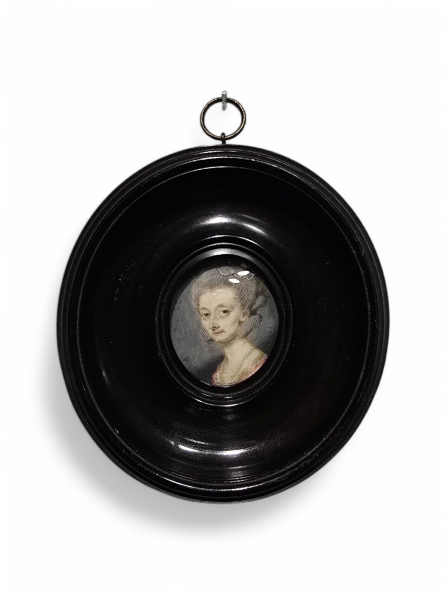 Peinture à l'Huile Miniature Du XVIIIe Siècle – Peut-être En Angleterre-photo-4