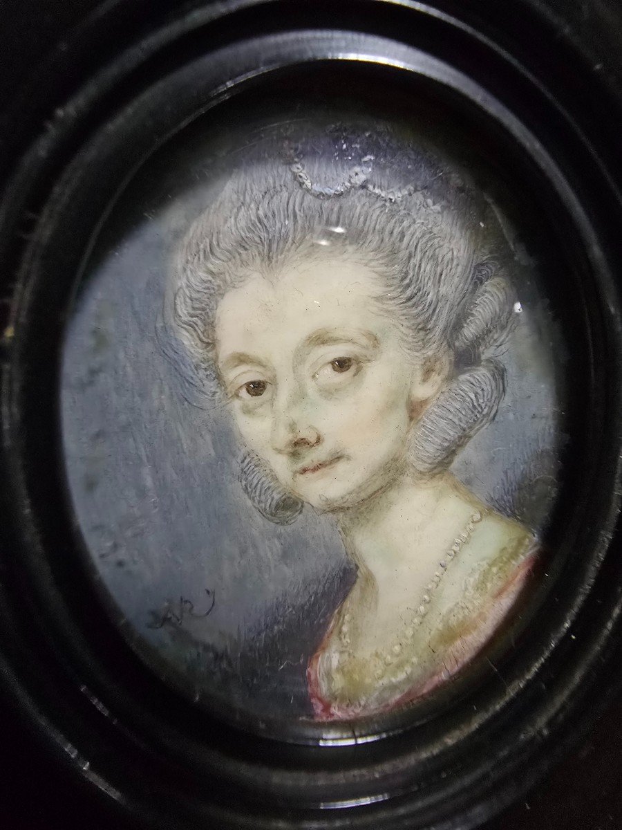 Peinture à l'Huile Miniature Du XVIIIe Siècle – Peut-être En Angleterre-photo-3