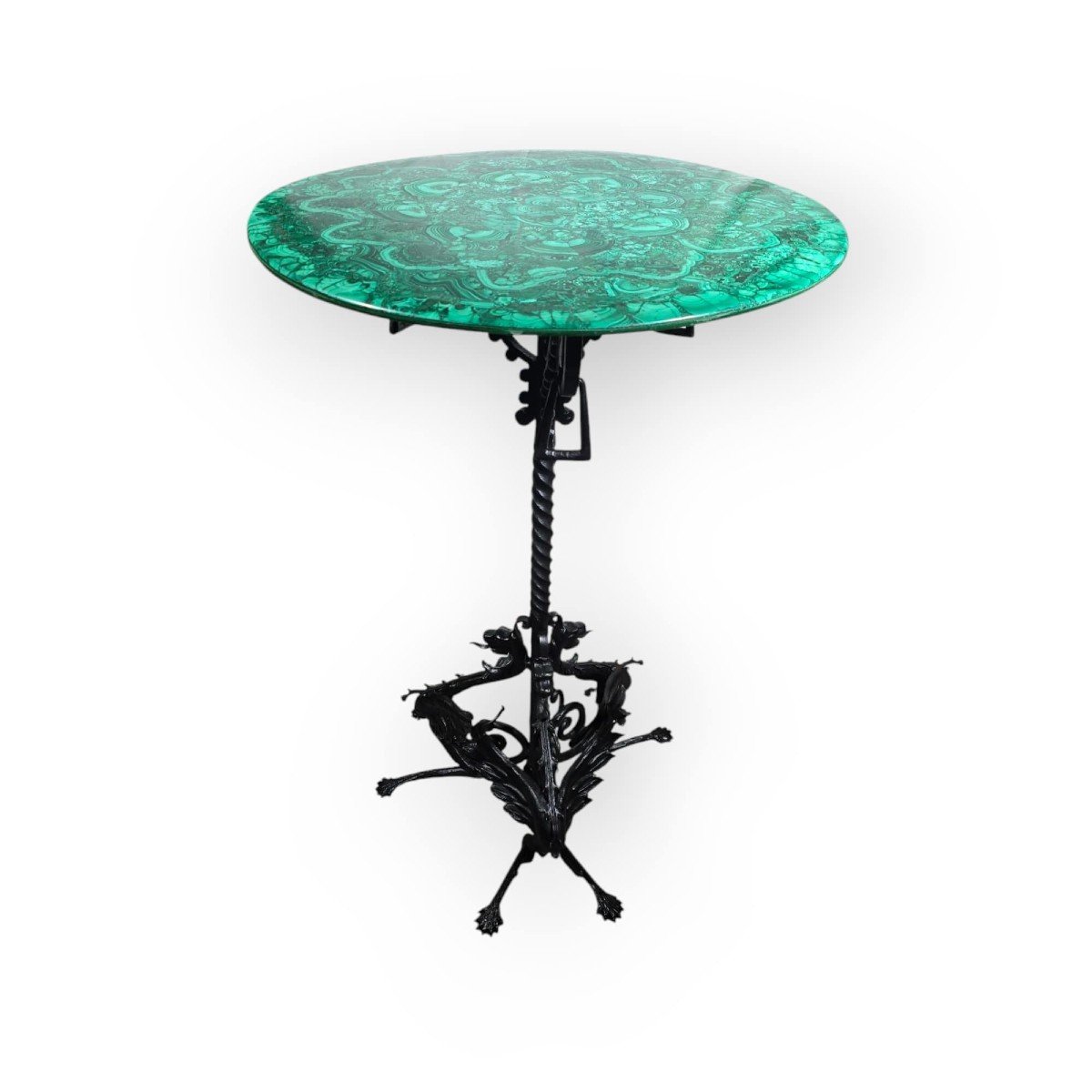 Malachite And Wrought Iron Coffee Table – Early 20th Century-photo-4