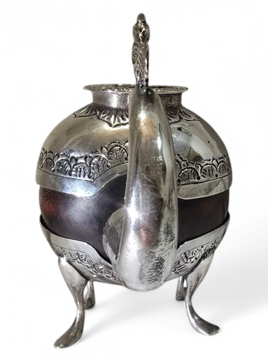 Tasse à Maté En Argent Massif Colonial Du XVIIIe Siècle-photo-4