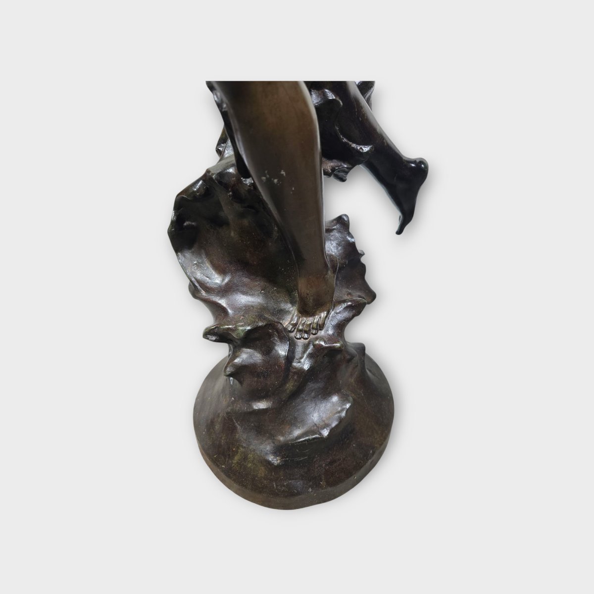  French Bronze Sculpture Representing A Nude Woman, Marcel Debut 108 Cm-photo-2