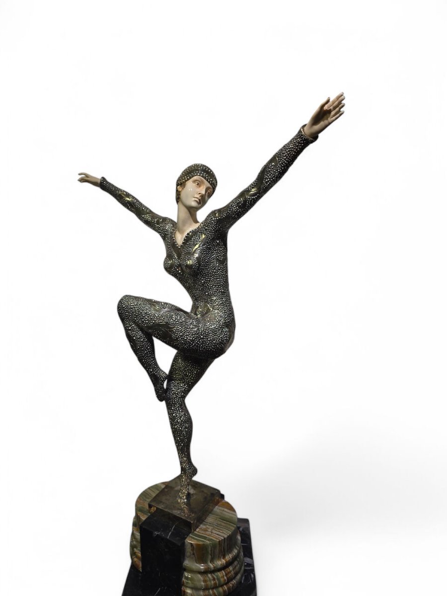Silvered Bronze Sculpture By Demeter H. Chiparus – Art Deco-photo-6
