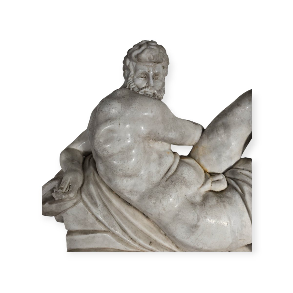 Marble Sculptures After Michelangelo Buonarroti – “day” And “night” – Early 20th Century-photo-4