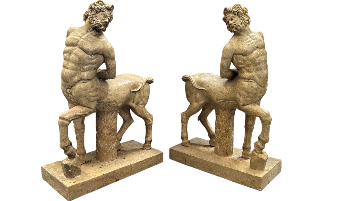 Pair Of Marble Centaurs – Early 1900s-photo-4