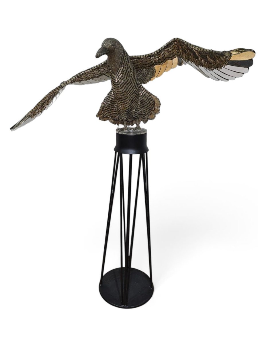 Decorative Bird With Glass Beads And Mirrors – 20th Century-photo-5