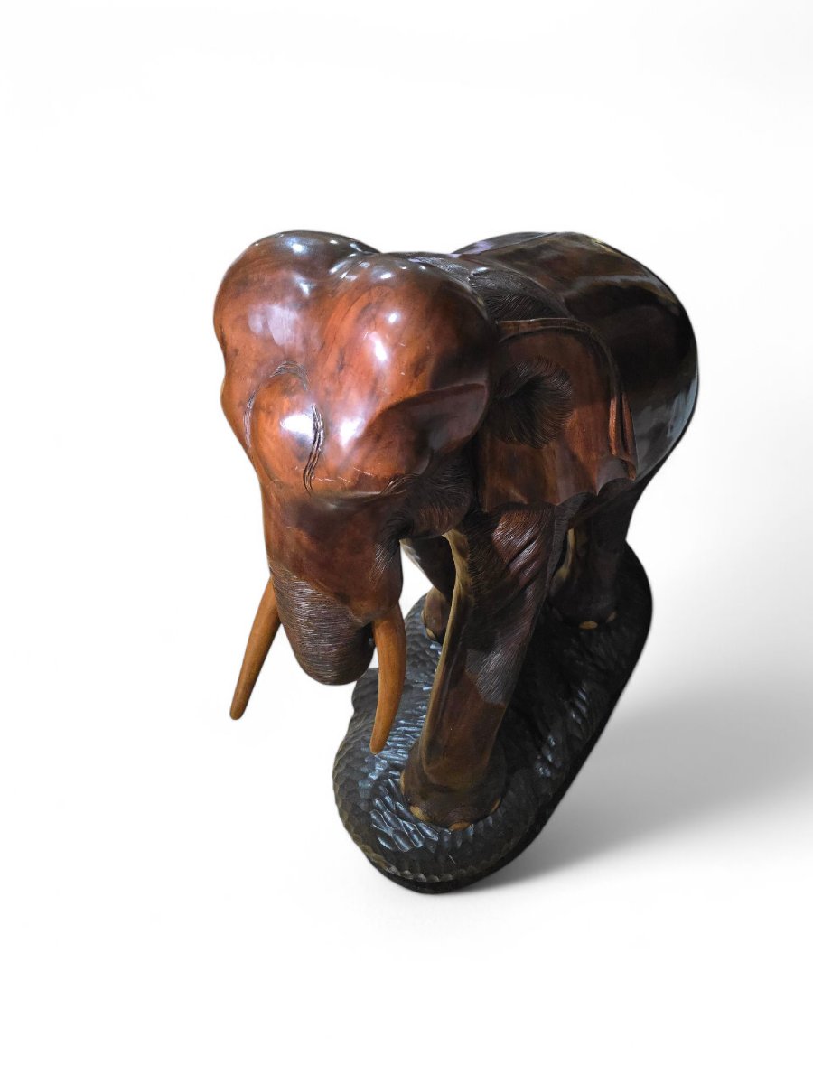 Solid Wood Elephant – 1950s-photo-1