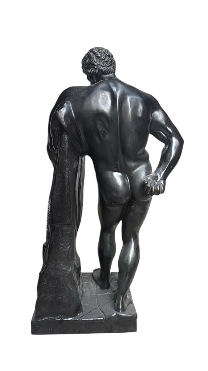 Mid-20th Century Patinated Bronze Sculpture Of Hercules – 1950s-photo-3