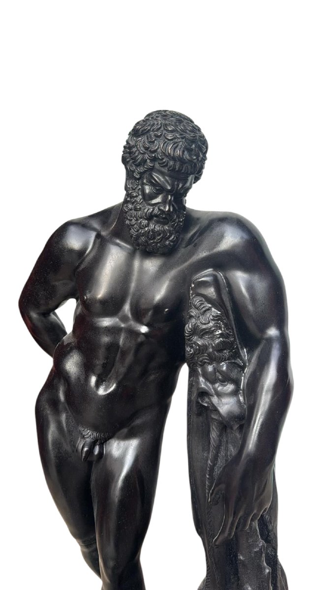 Mid-20th Century Patinated Bronze Sculpture Of Hercules – 1950s-photo-1