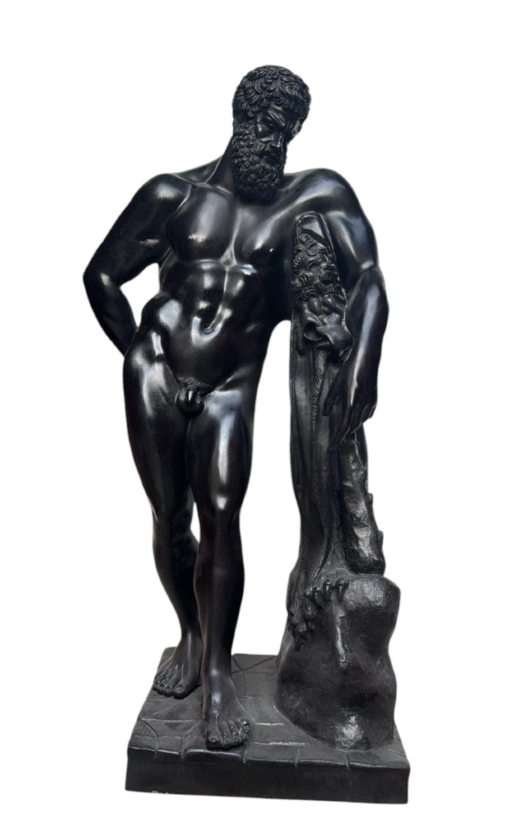 Mid-20th Century Patinated Bronze Sculpture Of Hercules – 1950s