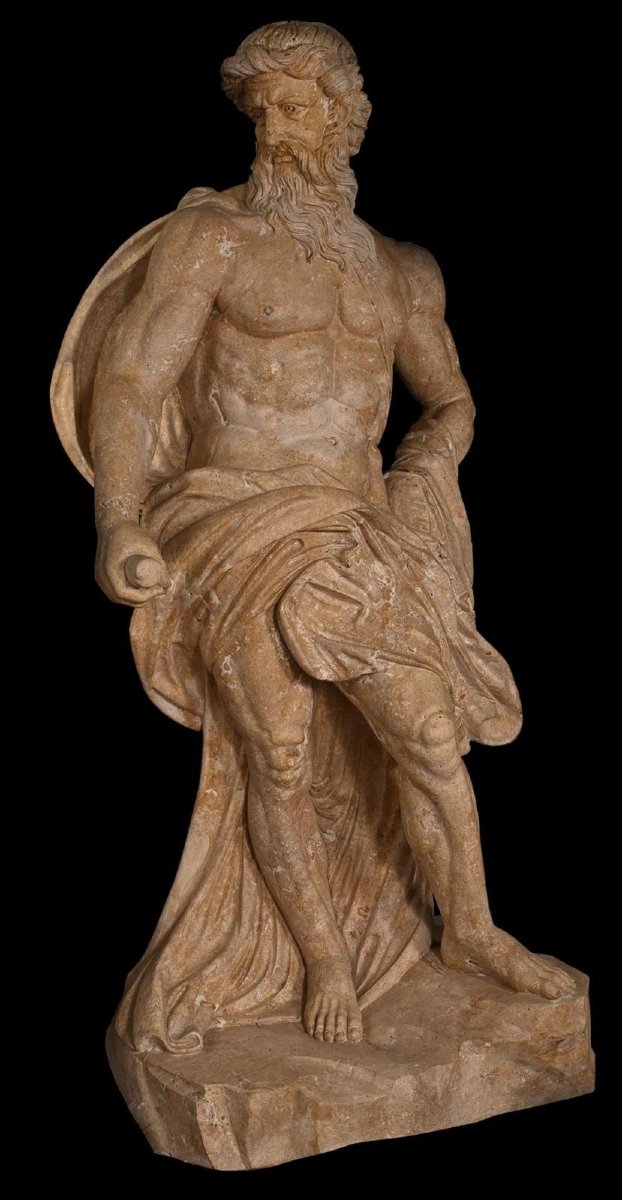 Greek Mythological Sculpture In Travertine Marble – Italy-photo-2
