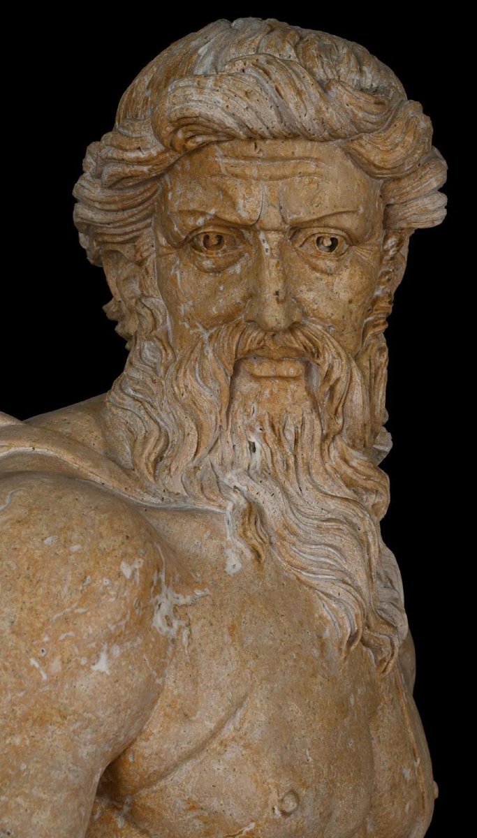 Greek Mythological Sculpture In Travertine Marble – Italy-photo-3