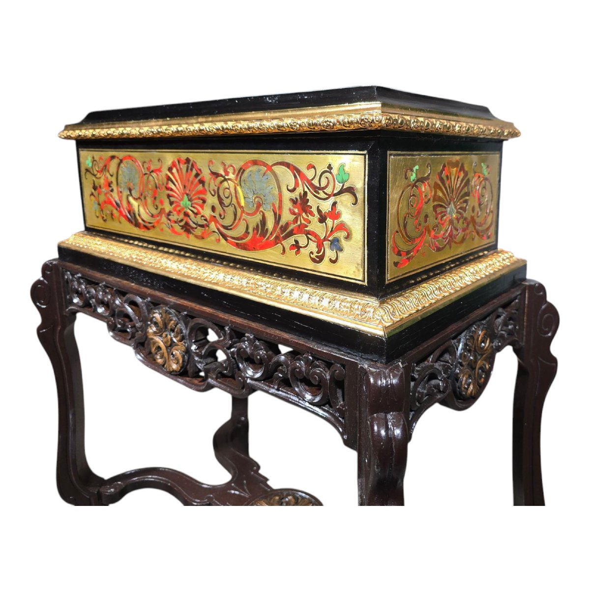 Jardinière Française Du XIXe Siècle Avec Marqueterie Boulle-photo-8