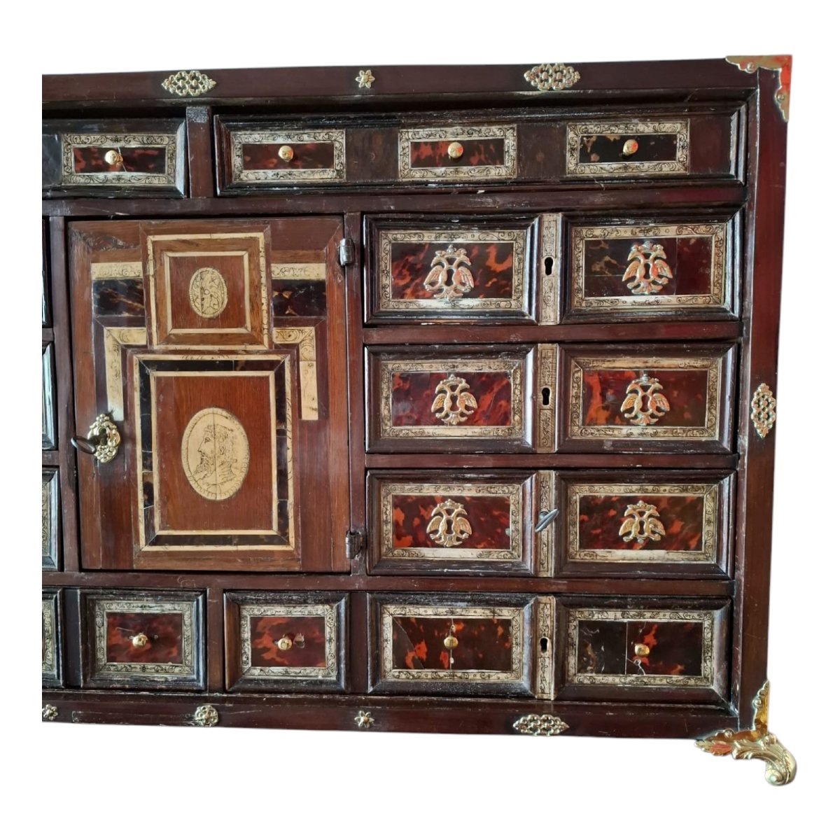 Important Cabinet Italien (bargueño) Du XVIIe Siècle-photo-3