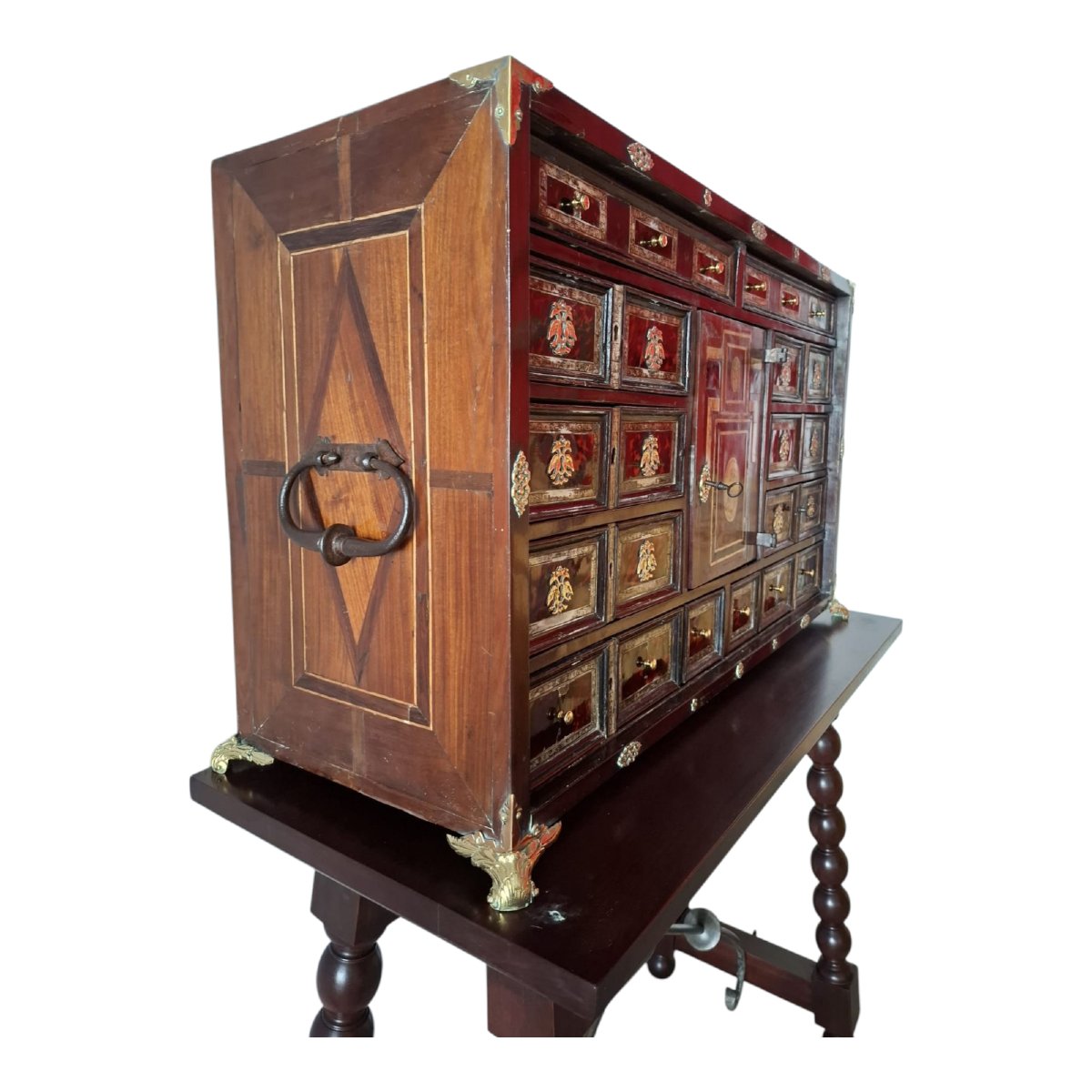 Important Cabinet Italien (bargueño) Du XVIIe Siècle-photo-6
