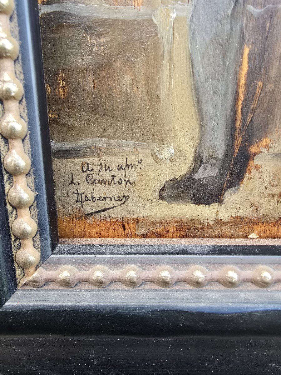  19th Century Oil Painting — Murder Scene Signed By Luis Taberner Y Mon-photo-3