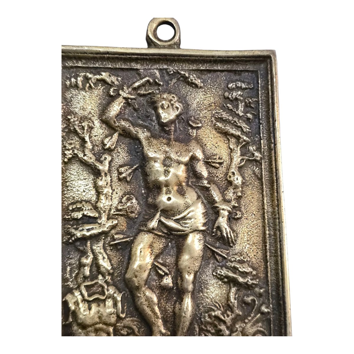 Gilt Bronze Plaque Of Saint Sebastian — 17th Century-photo-1
