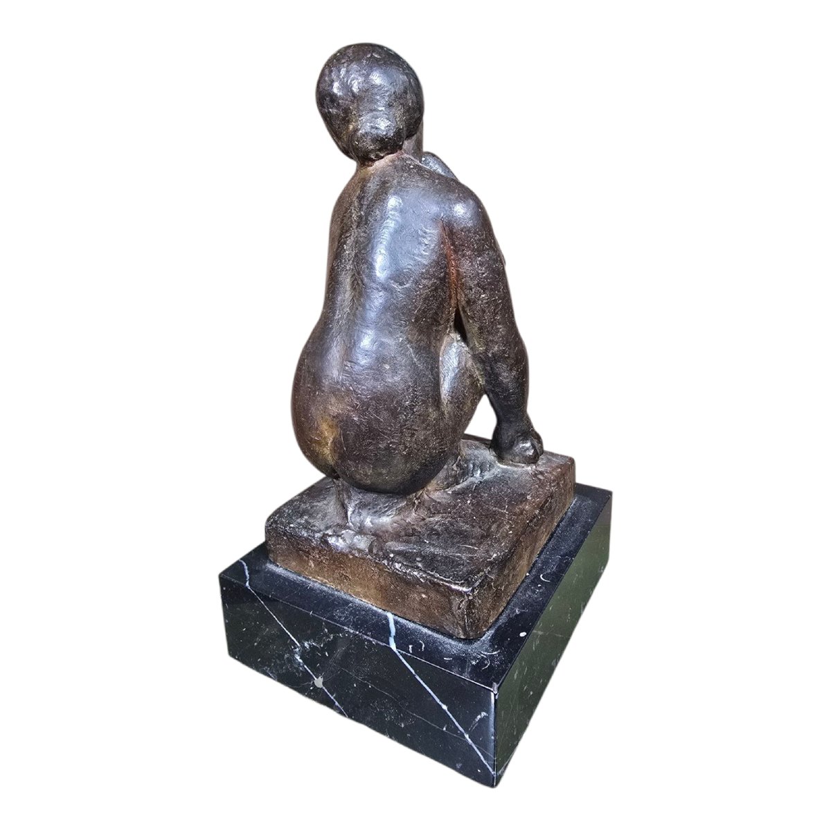 Juan Clara And Ayats (1875-1958) Sculpture In Solid Bronze On Marble Base-photo-3