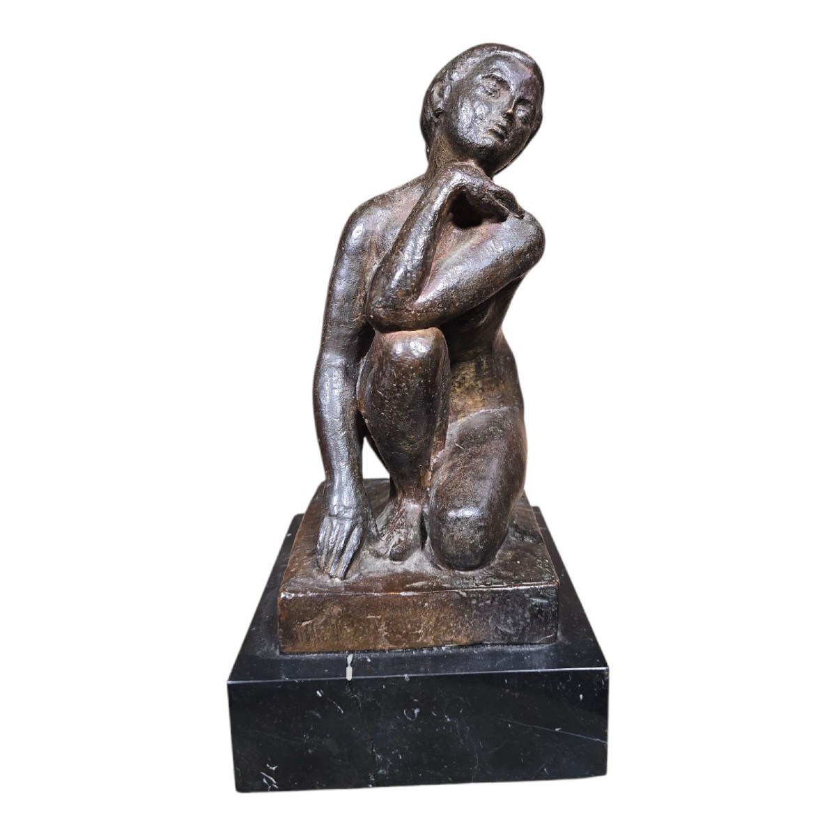 Juan Clara And Ayats (1875-1958) Sculpture In Solid Bronze On Marble Base