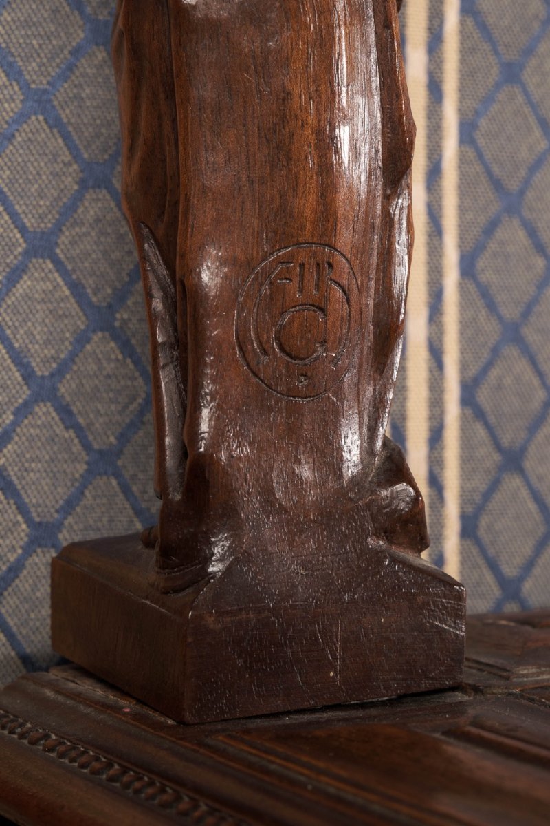 Large French Buffet, 19th Century, Carved Fruitwood And Marble Top-photo-3