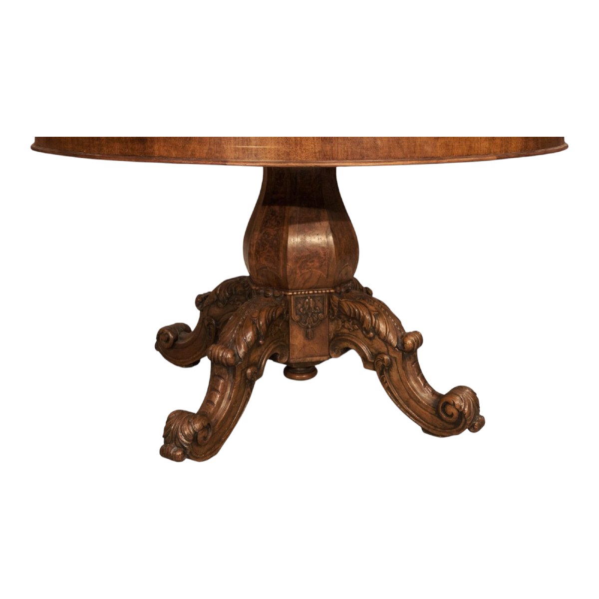 Large French Round Table, 19th Century Fruitwood 200 Cm Diameter-photo-3