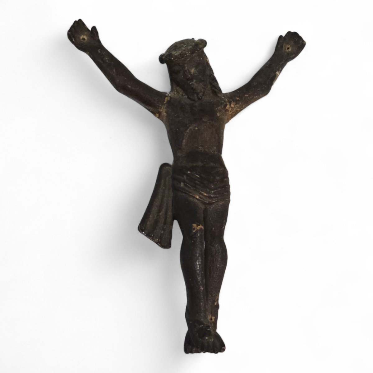 Christ En Bois Sculpté Du XVIIe Siècle, Originaire De Navarre, En Espagne-photo-3